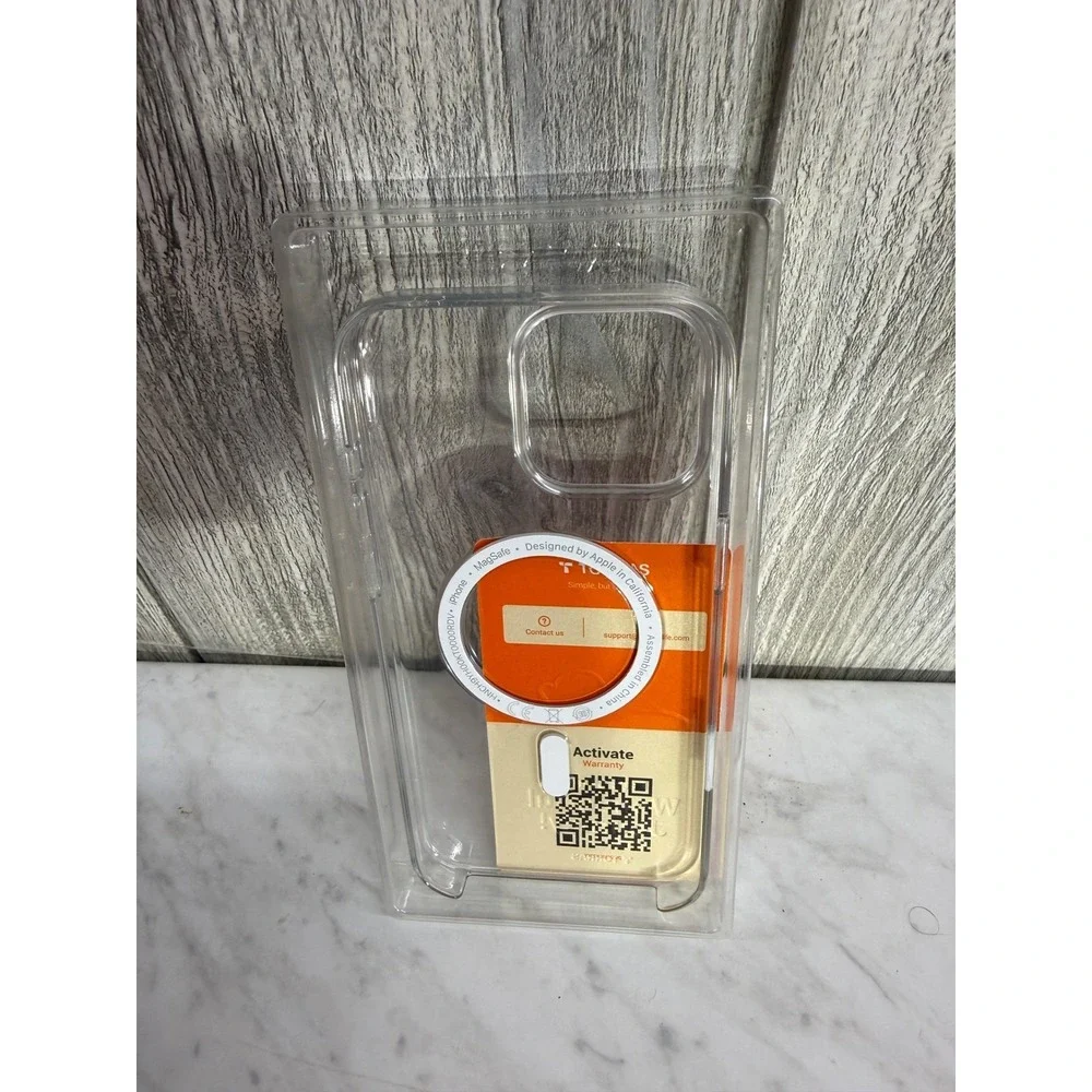 Torras Ostand Spin iPhone 16 Pro Max Case Clear MagSafe Kickstand Black K4BH24